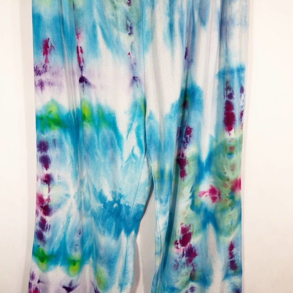 Rainbow Yoga Love Tree Large Pants Tie Dye Handmade Blue‎ Purple Lounge 539 - Picture 11 of 12
